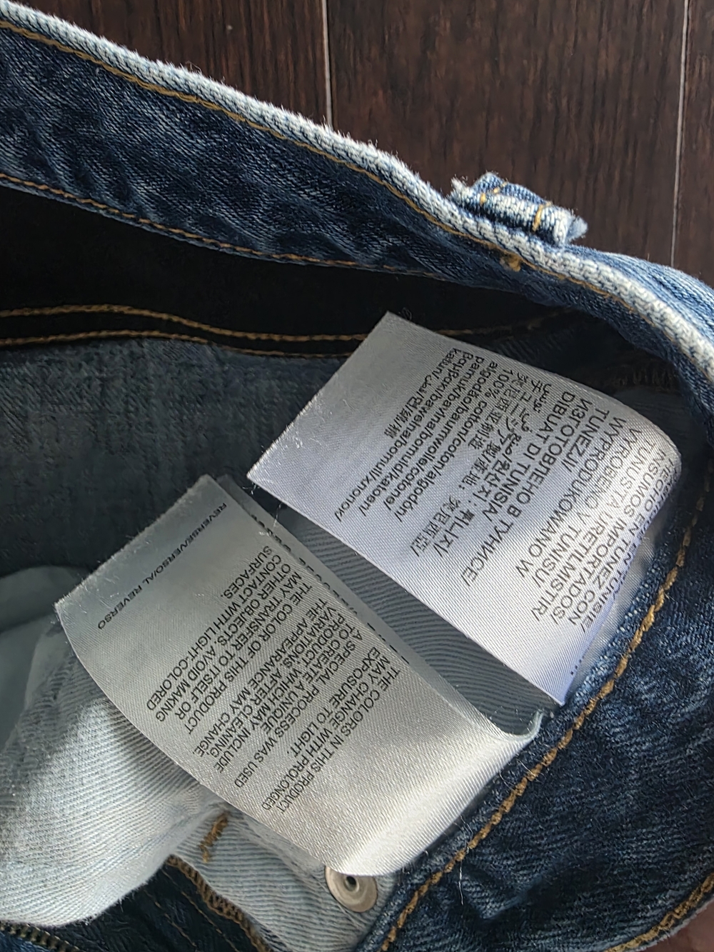Calvin Klein Blue Straight-Leg Jeans with Black & White Knee Panels - Picture 8 of 11